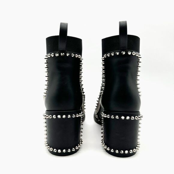 CHRISTIAN LOUBOUTIN Out Line Spikes Leather Chelsea Boots Size 39 US 8.5 Studded - Picture 7 of 12